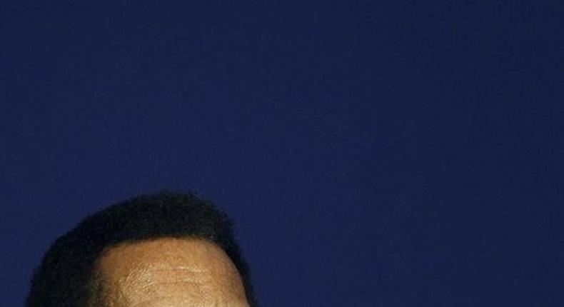 President of the Republic of Botswana, Seretse Khama Ian Khama, looks on during a news conference in Pretoria October 5, 2010. 