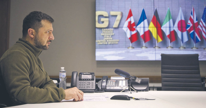 Prezydent Ukrainy wziął udział w zdalnym szczycie G7. 11 października 2022 r.
