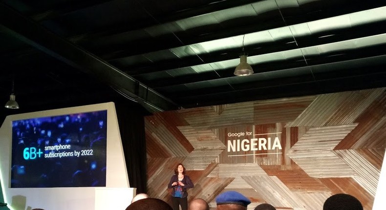 Tamar Yehoshua (VP product management, Google Search) speaking on new Search features at Google For Nigeria