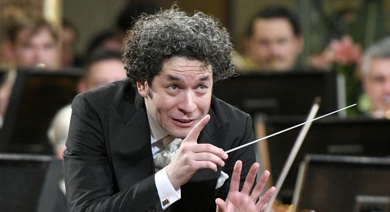 Venezulean conductor Gustavo Dudamel conducts the traditional New Year's Concert 2017 with the Vienna Philharmonic Orchestra at the Vienna Musikverein in Vienna, Austria, on January 1, 2017.