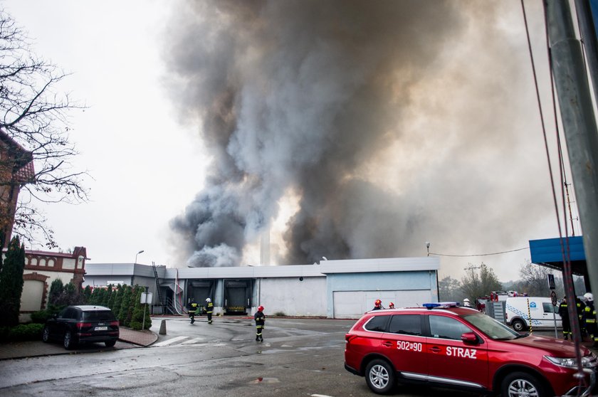 Pożar wysypiska śmieci w Kluczach pod Olkuszem