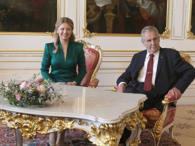 Zuzana Czaputova i Milos Zeman