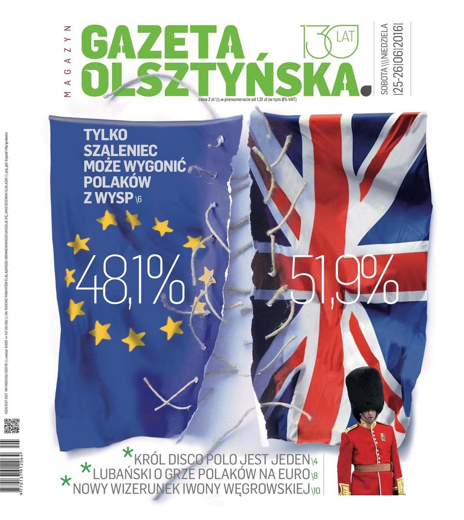 Okładka "Gazety Olsztyńskiej"