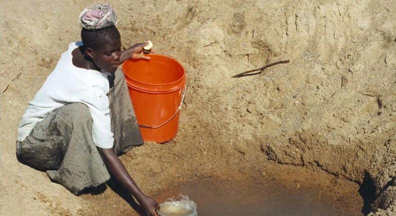 Water most often comes from open holes dug in the sand of dry riverbeds, and it is invariably contaminated.