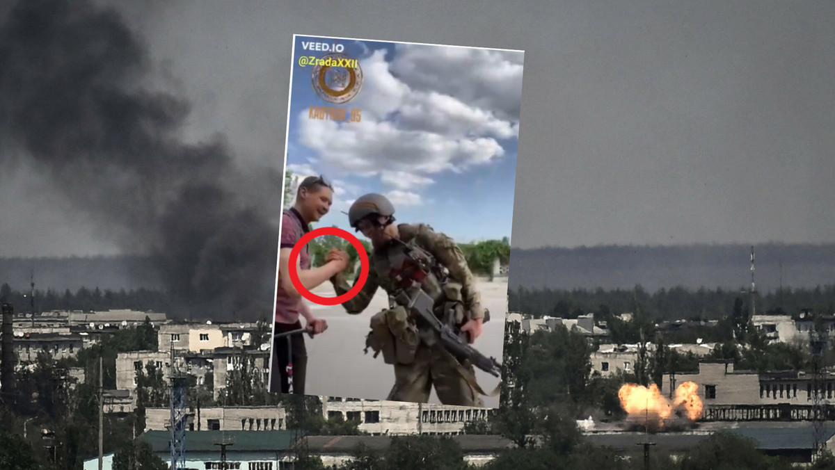 Rosyjska propaganda. Pokazali, jak Ukraińcy przybijają "piątki" z żołnierzami