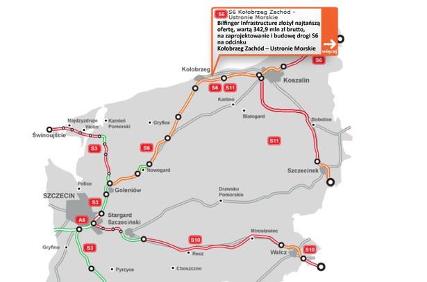 Droga S6 na odcinku Kołobrzeg Zachód – Ustronie Morskie