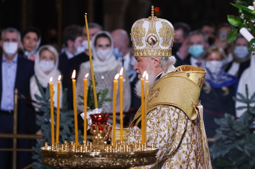 Patrijarh Kiril na božićnoj liturgiji u Moskvi