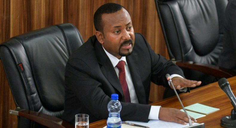 Prime Minister Abiy Ahmed, speaking in parliament in February