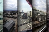 Rosyjski sprzęt wojskowy transportowany w kierunku granicy z Ukrainą