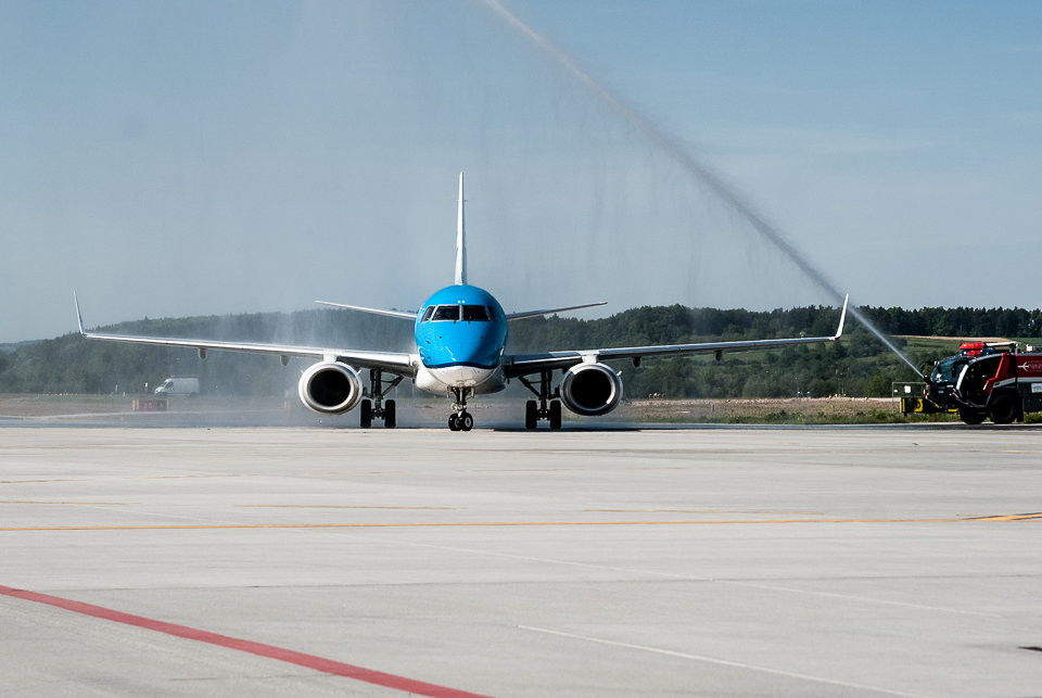 Otwarcie trasy Kraków-Amsterdam - KLM wylądował w Krakowie