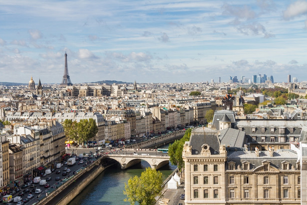 Paryż widziany ze szczytu katedry Notre Dame