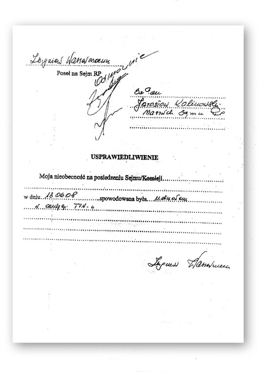 Usprawiedliwienie Zbigniewa Wassermanna