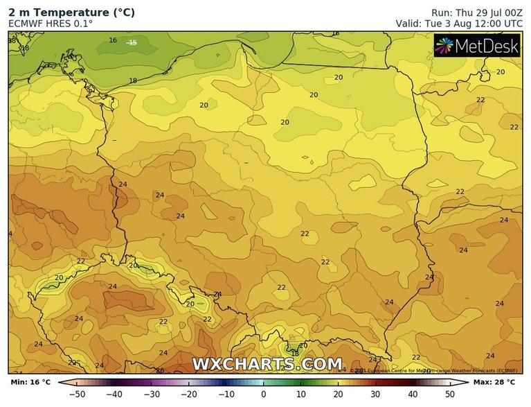 Niedługo po gorących i upalnych masach powietrza nie będzie śladu