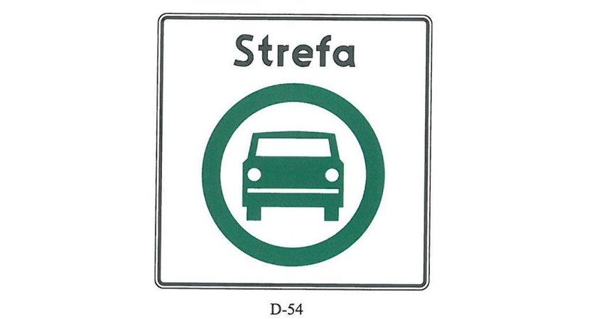 znak, znak drogowy, strefa czystego transportu, D54, D-54