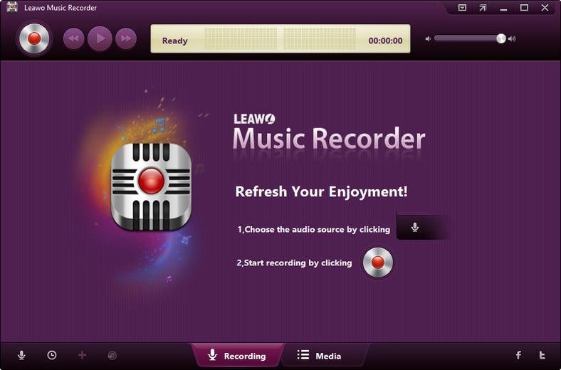 Główne okno programu do nagrywania dźwięku - Leawo Music Recorder