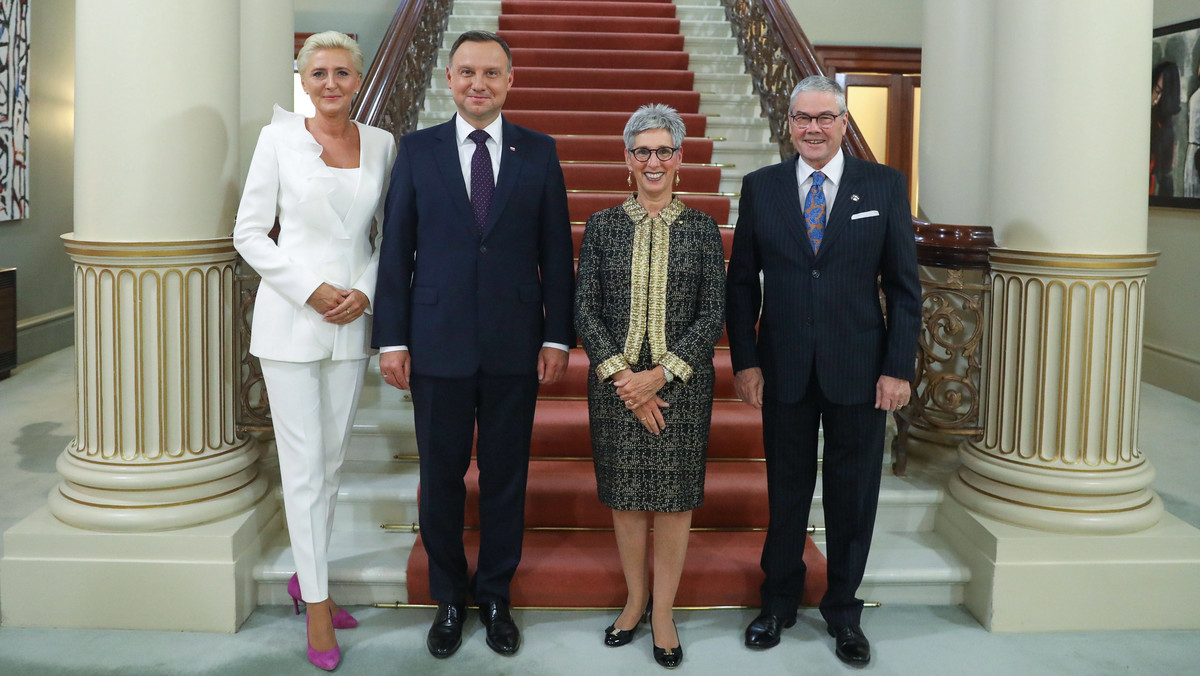 18818020 - AUSTRALIA MELBOURNE WIZYTA PREZYDENTA DUDY (Andrzej Duda, Agata Kornhauser-Duda, Linda Dessau, Tony Howard)