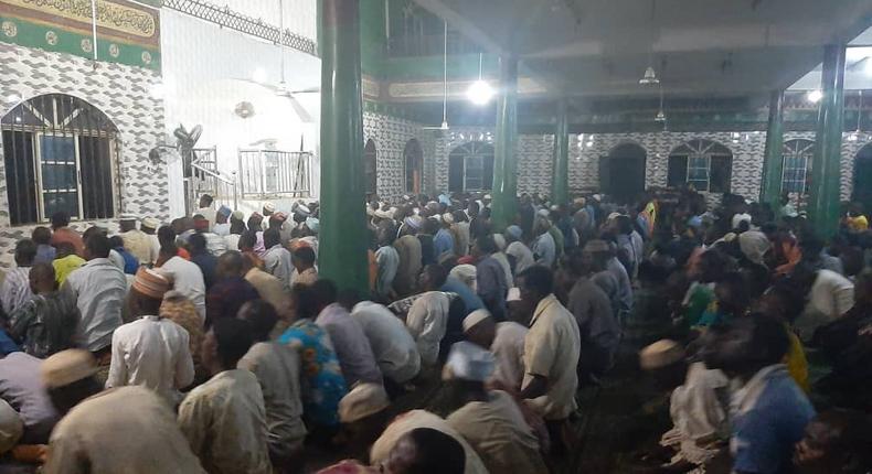 Muslim faithful during a prayer session (Lagos govt)