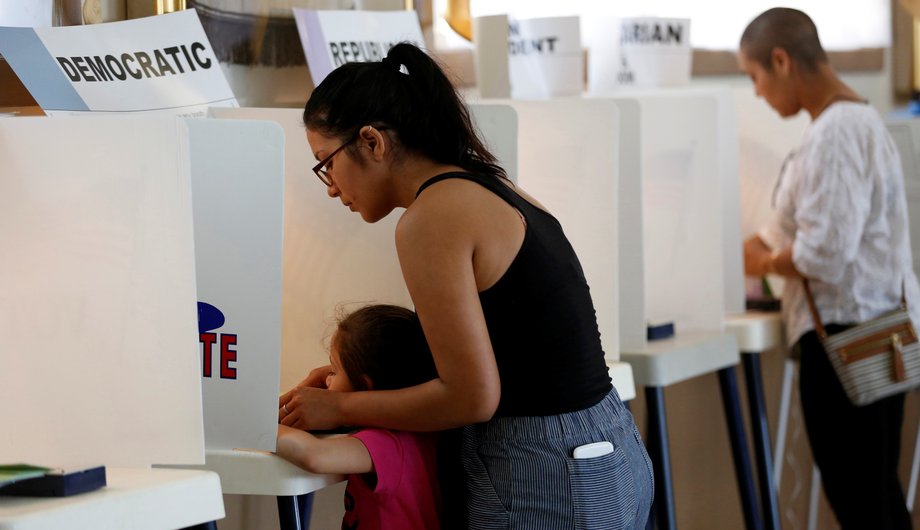 A voter in Los Angeles.