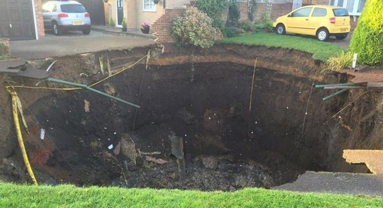 Giant sinkhole opens up in Hertfordshire