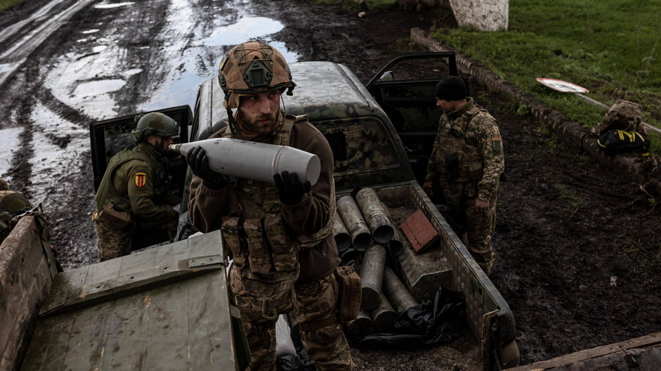 Ukraińscy żołnierze 24. Samodzielnego Batalionu Szturmowego. Kwiecień 2023 r.