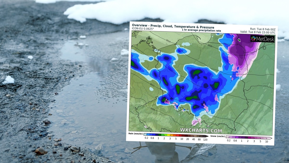 Prognoza pogody na wtorek, 8 lutego. Pochmurno i mokro, ale wyraźnie cieplej
