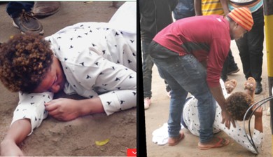 Woman surprisingly collapses while begging a married man to be her boyfriend (photos)