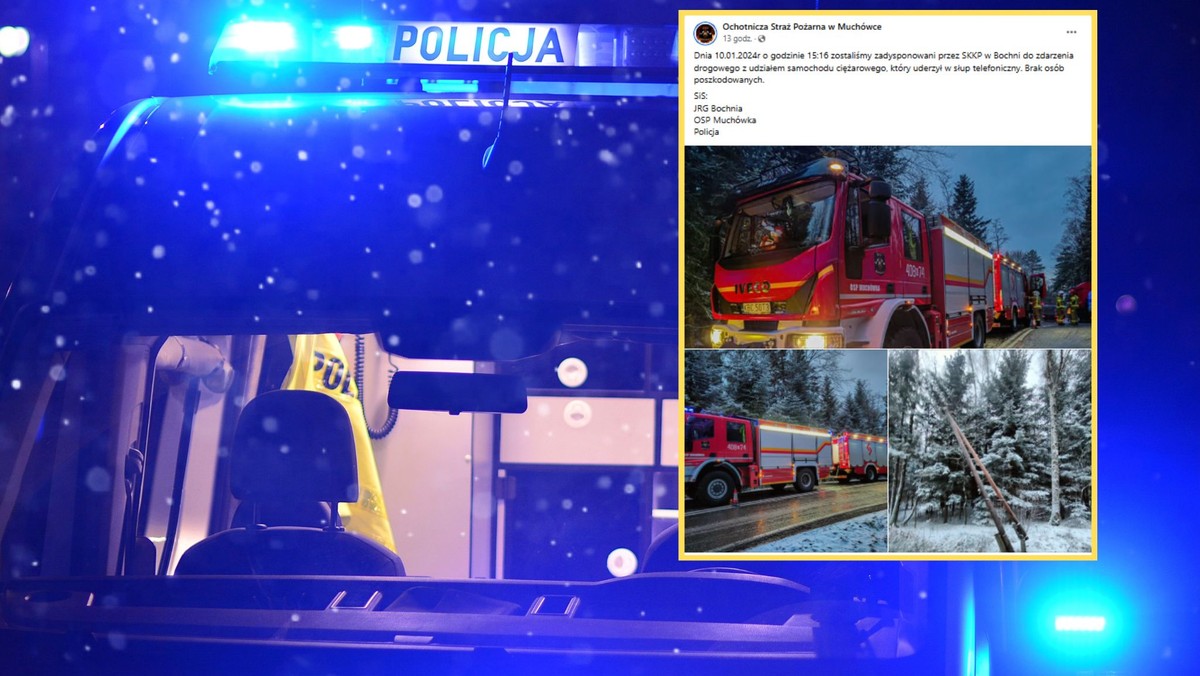 Intensywne opady śniegu powodują niebezpieczne warunki na drogach i serię wypadków w Małopolsce [Źródło: Onet]