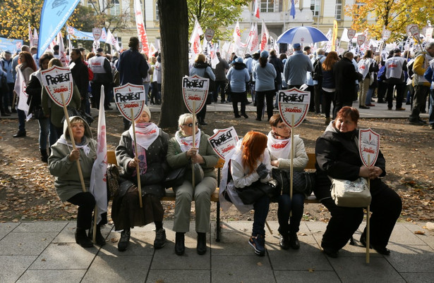 Protest ZNP i Solidarności