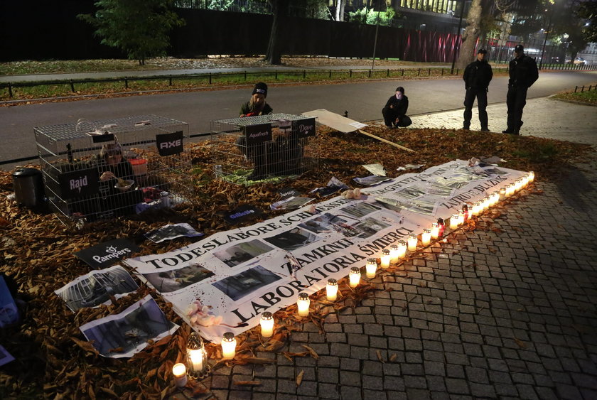 Protest przed Ambasadą Niemiec w Warszawie