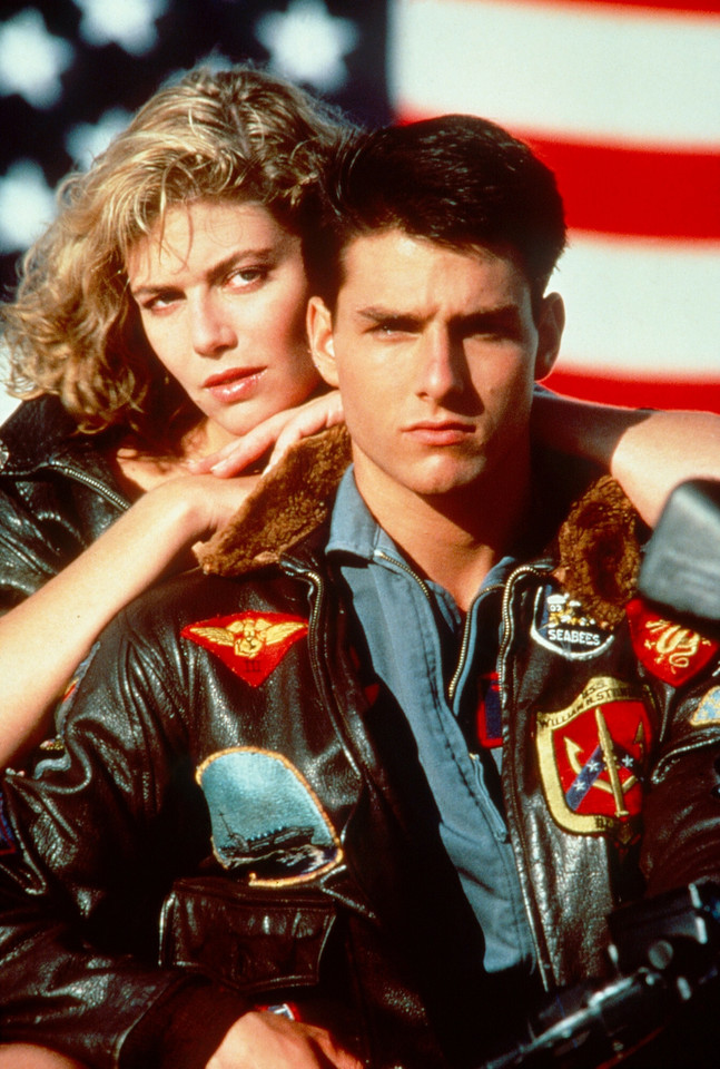 Kelly McGillis i Tom Cruise w filmie "Top Gun", 1986 r.