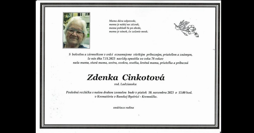Slovenský herec Dušan Cinkota prišiel o milovanú mamu.