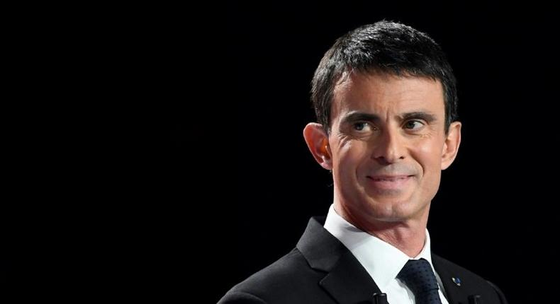 Former Prime Minister Manuel Valls takes part in the second televised debate between the candidates for the French left's presidential primaries