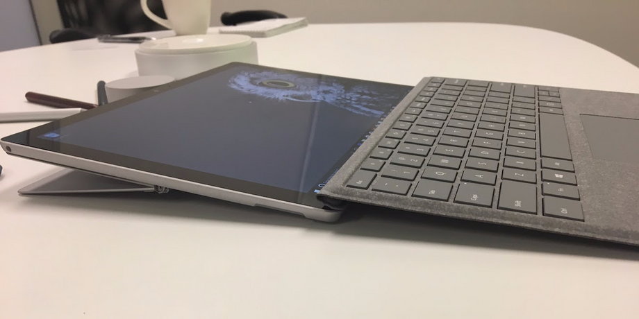One of the Surface Pro 5's new features is a kickstand that can bend back at a more acute angle than previous models.