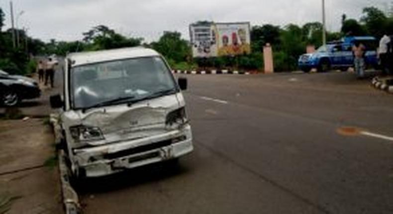 Scene of the accident in Agulu, Anambra on Wednesday. (NAN)