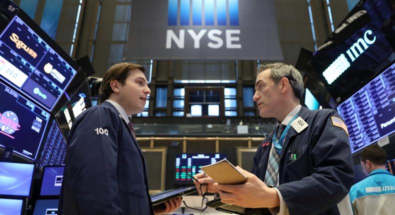 Traders work on the floor of the New York Stock Exchange (NYSE) in New York, U.S., January 7, 2019.