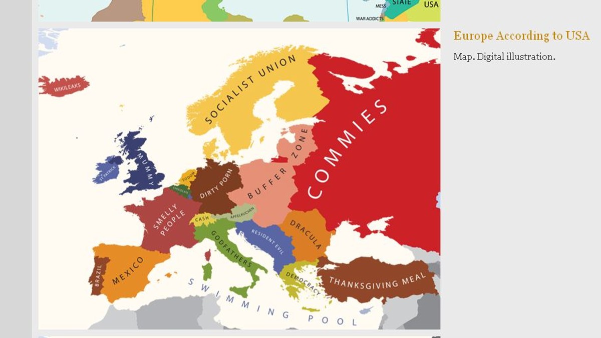 Mieszkający w Londynie 33-letni bułgarski projektant i fotograf, Yanko Tsvetkov sporządził siedem map, na których kraje Europy zostały przedstawione z punktu widzenia narodowych stereotypów. Jego projekt stał się sensacją w internecie - podaje portal newsru.com.