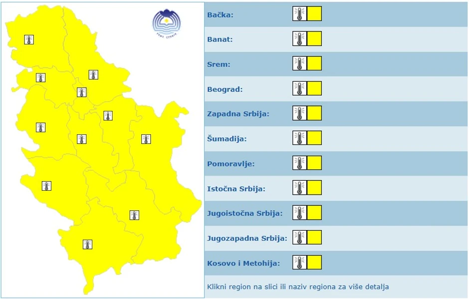 Meteoalarm za subotu