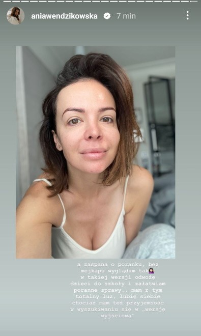 Widok InstaStories zamieszczonego na profilu Anny Wendzikowskiej na Instagramie