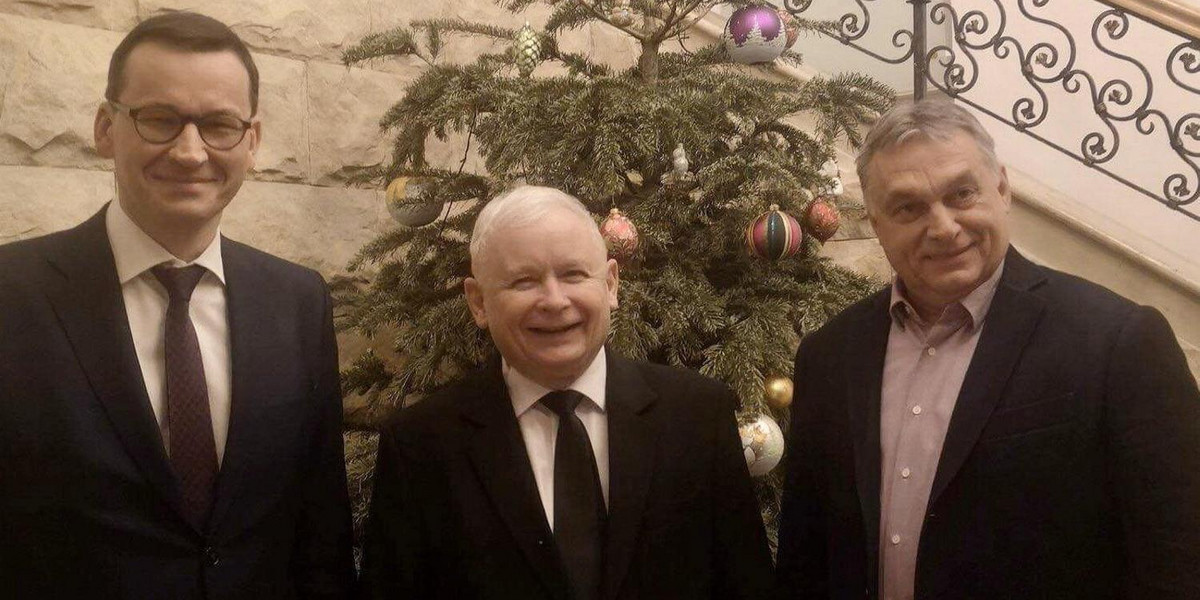 Mateusz Morawiecki, Jarosław Kaczyński i Viktor Orban