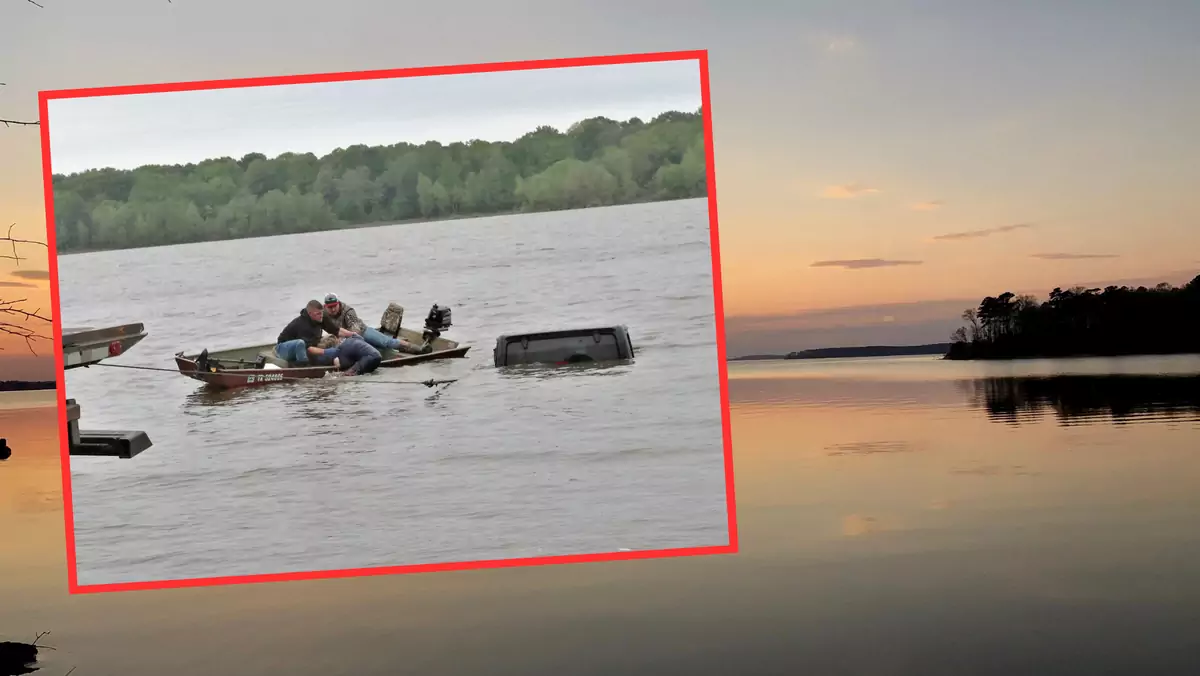 Wędkarz zauważył w samochód zatopiony w jeziorze, w którym siedziała kobieta (screen: Marion County Sheriff Office/Facebook)