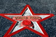 US Republican Presidential candidate Donald Trump's star on the Hollywood Walk of Fame is destroyed