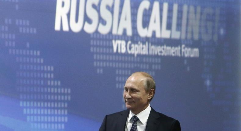 Russian President Vladimir Putin attends the 7th annual VTB Capital Russia Calling! Investment Forum in 2015