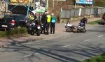 Wypadek policjanta na motocyklu