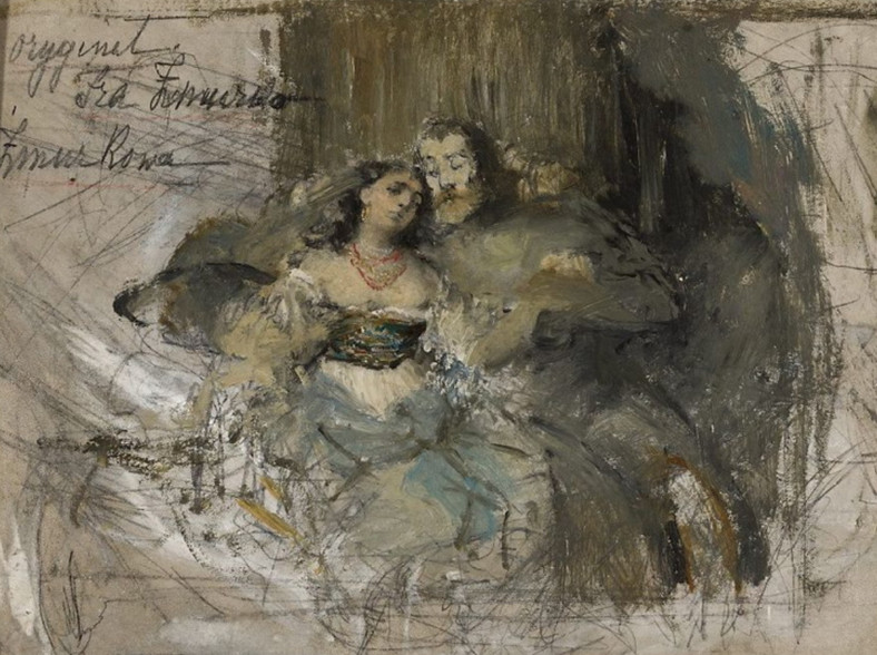 Kazimierz Wielki z jedną ze swoich kochanek na obrazie Franciszka Żmurki