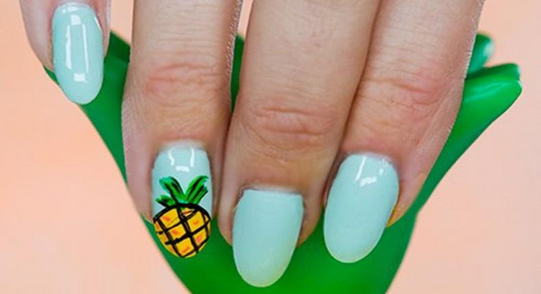 Pineapple nail art tutorial