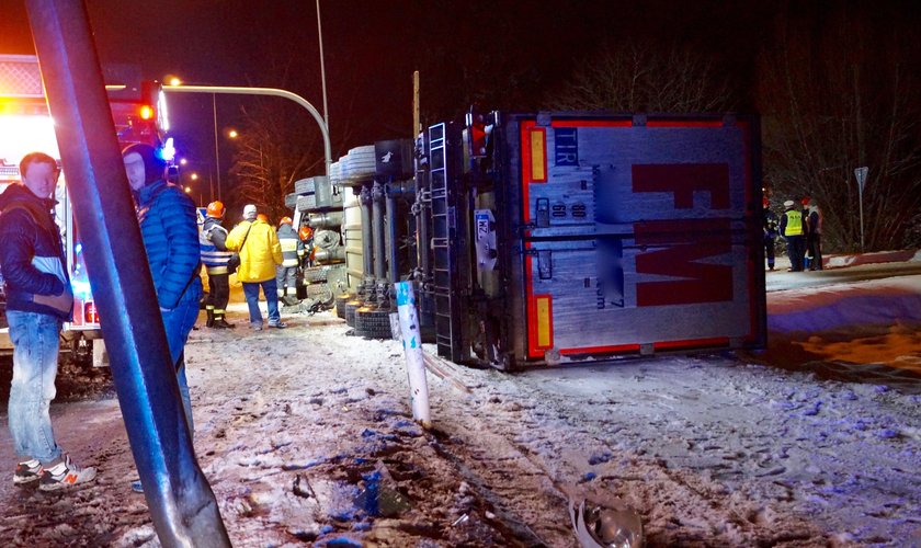 Pijany kierowca za kierownicą tira