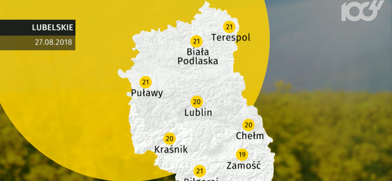 Prognoza pogody dla woj. lubelskiego - 27.08