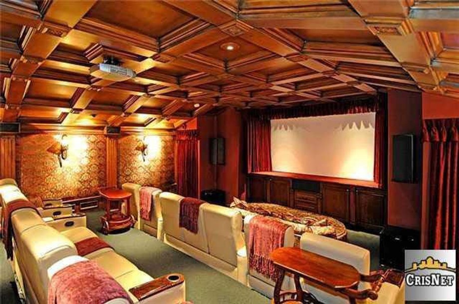 A screening room to fit plenty of friends.