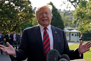 Trump departs the White House in Washington