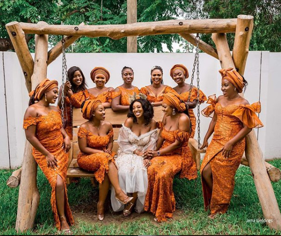 Bride and her maids